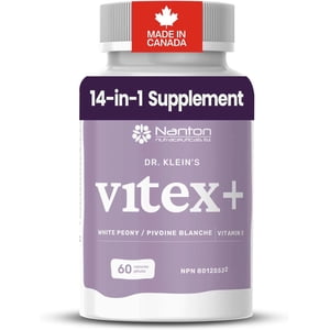 VITEX+ PMS Supplément de secours - Soutien tout-en-un, équilibre hormonal des femmes, soulagement de la ménopause & Symptômes prémenstruels, règlements Période Irrégularités avec/Vitex Chaste Berry + vitamine B, 60 Capsules