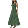 thumbnail image 4 of INSPIRE CHIC Robe d'Été Sans Manches pour Femme Col Rond Robe Maxi Décontractée avec Poches G Vert Armée, 4 of 6