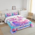 thumbnail image 3 of Erosebridal Cute Axolotl Bedding Full Comforter Set for Girls, Stars Reversible, 3-Piece, 3 of 6
