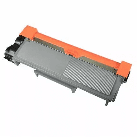 Zoomtoner Compatible Brother MFC-L2720DW Brother TN630 Cartouche de Toner laser Noire Affichée en Vue Frontale. la Cartouche a un Corps Gris avec une Couverture Supérieure orange et des Détails Nervurés. Compatible avec Divers Modèles d'Imprimante Brother, Elle Offre une Qualité d'Impression Exceptionnelle, une alternative Économique aux Produits OEM, et un Rendement de page jusqu'à 1200 pages.