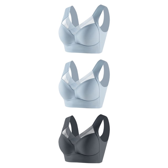 Timegard Womens Plus Size Bras No Underwire Full Coverage Mesh Breathable Comfort Everyday Bralette