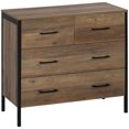 thumbnail image 1 of HOMCOM Chest of Drawers, 4 Drawer Unit Storage Chest Living Room Brown, 1 of 10