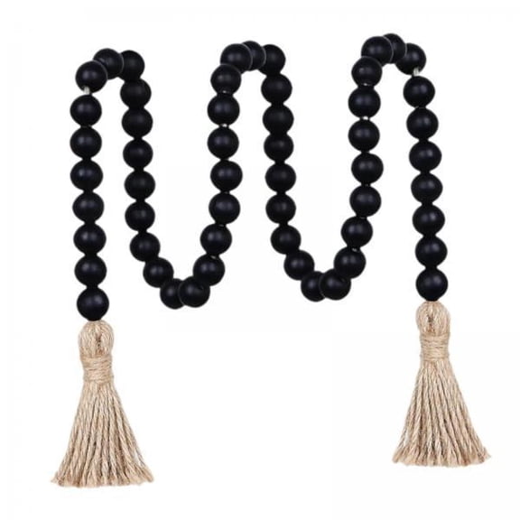 veasfak 2xHome Hanging Decoration Prayer Beads 100cm for Holiday Entryway Window Black 2 Pcs