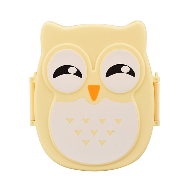 Oleegame 1PC Bathtub Drain Stopper Box Portable Container Box Lunch Storage Owl Food Lunch Bag Yellow
