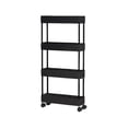 thumbnail image 2 of Slim Rolling Storage Organizer with 4 Tiers, Waterproof Plastic, Mobile Laundry Room Bathroom Kitchen Shelving Unit for Narrow Spaces, 2 of 6