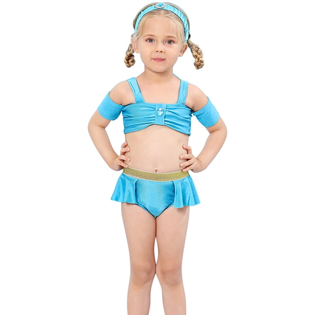 Maillot Tankini 2 Pcs pour Tout-Petites Filles, Princesse Jasmine