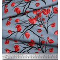 thumbnail image 3 of Soimoi Velvet Fabric Branch & Leaves Artistic Decor Fabric Printed Yard 58 Inch Wide, 3 of 3