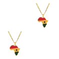 thumbnail image 4 of Maytalsory Lightweight And Comfortable Necklace Featuring Africa Map Pendant Statement Ghana 2Set, 4 of 6