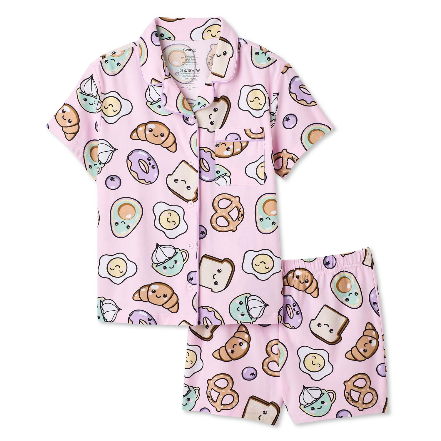 George Girls' Two Piece Lush Knit Pajama Set