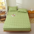 thumbnail image 1 of Quilted Fitted Sheet for Mattress Protection, Winter Warm & Breathable, Non-Slip Cotton-Like Polyester Cover, 90x200x30cm, 1 of 7