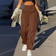 thumbnail image 1 of Timegard Pantalon Cargo pour Femmes Taille Haute Jambe Droite Actif Randonnée Pantalon d'Extérieur Automne Couleur Unie, 1 of 6