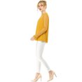 thumbnail image 4 of INSPIRE CHIC Blouses Décontractées pour Femmes à Col Rond en Dentelle Florale à Manches Longues en Chiffon Hauts L Jaune, 4 of 8