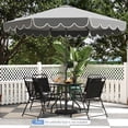 thumbnail image 4 of Costway 10 FT Patio Umbrella with Crank Tilt Adjustment Ruffles Vented Top 8 Ribs Gray, 4 of 10