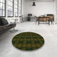 thumbnail image 4 of Ahgly Tapis Rond Lavable en Machine Intérieur Transitionnel Vert Armée, 4 Pieds Rond, 4 of 7