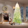 thumbnail image 3 of Pencil Christmas Tree Artificial Slim Xmas Trees Skinny Decorations Fake Flockeds Pink Gradient, 3 of 7