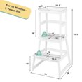 thumbnail image 4 of Costway Kids Kitchen Step Stool Kids Standing Tower with Safety Rails White, 4 of 9