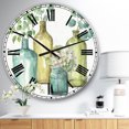 thumbnail image 2 of DesignArt Horloge Murale Grand Format VIII à Feuilles Vertes Botaniques Mixtes, 2 of 2