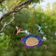 thumbnail image 4 of Hanging Bird Feeder Tray | Outdoor Wild Bird Feeder for Garden Yard | Metal Mesh Feeder with Fine Mesh Tray and Adjustable Chain | Hanging Feeder for Birds, 4 of 5