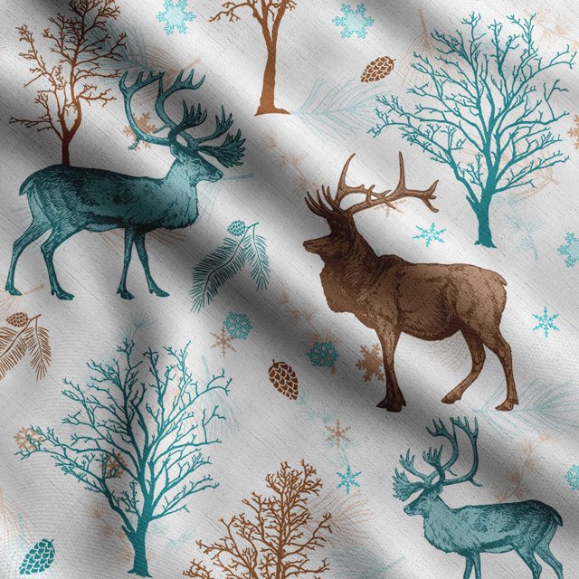 Soimoi Animals Print, Silk Fabric, Decor Sewing Fabric by The Yard 42 Inch Wide,Decorative Fabric for Shirts Suits Ties, Blue
