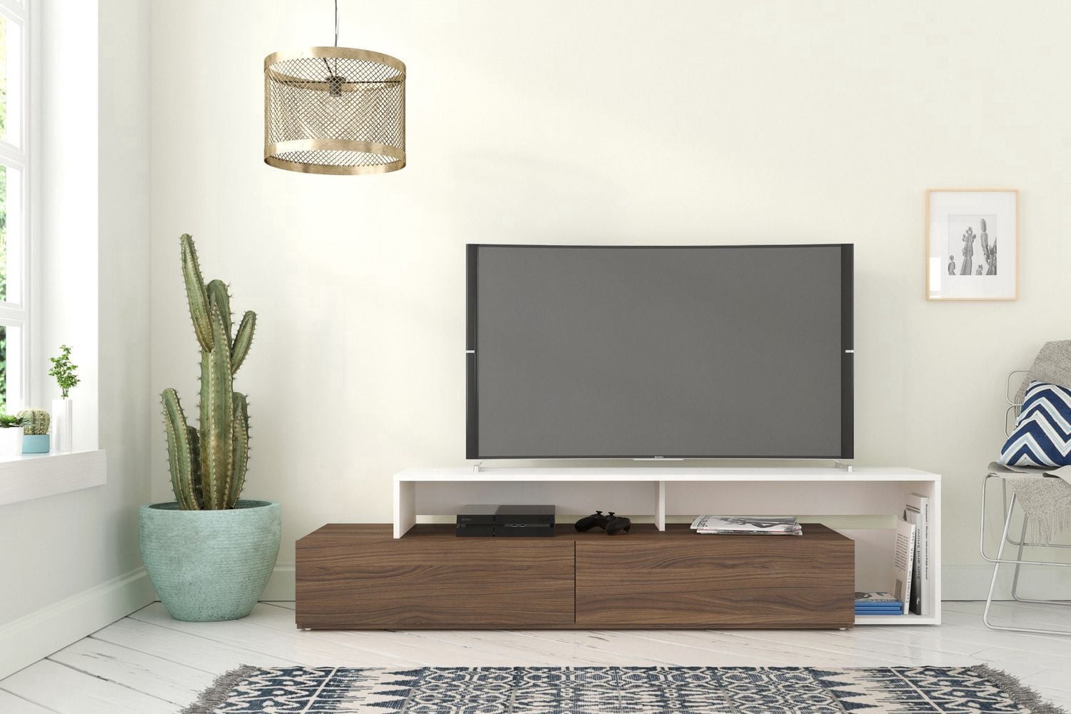 Nexera Tonik 72 in TV Stand, White