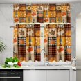 thumbnail image 3 of Maple Leave Kitchen Curtains Valance Set of 3, 3 Pieces Thanksgiving Window Curtain Tiers and Valance Sets Farmhouse Vintage Kitchen Tiers and Valance Sets, 3 of 5