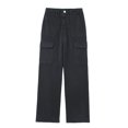 thumbnail image 1 of Timegard Pants for Women Straight Leg Solid Color Cargo Pants Lounge Pants with Pockets Fall Outdoor, 1 of 5