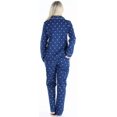 thumbnail image 2 of PajamaMania Women's Cotton Flannel Long Sleeve Button-Down Pajamas PJ Set Navy Polka Dot Small, 2 of 5