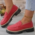 thumbnail image 1 of LSLJS Chaussures Décontractées de Mode pour Femmes Printemps Nouvelles Rétro Givrées Tête Ronde Talon Épais Mocassins Bas Épais Talon Moyen, Chaussures pour Femmes, Cadeaux pour Femmes, 1 of 3