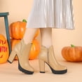 thumbnail image 2 of Unique Bargains Bottes Chelsea à Plateforme à Talons Hauts Épais à Fermeture Éclair pour Femmes, 2 of 6