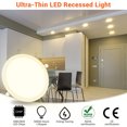 thumbnail image 4 of DELight 4 Pack 5 Inch LED Recessed Light Ultra-thin Ceiling Panel 3000-3500K Warm White Downlight 9W Eqv 75W Brightness ROHS Certified, 4 of 10