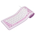 thumbnail image 1 of Foldable Silicone Keyboard, Keys USB Wired Silicon Silicone Keyboard 103 Waterproof Mute Fadeless for PC Laptop Purple, 1 of 8