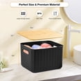 thumbnail image 2 of s Storage Bins with Bamboo Plastic Storage Containers with Stackable Storage Box：Storage Baskets for Organizing Desktop Closet Playroom Classroom Office (), 2 of 7
