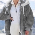 thumbnail image 2 of Heliisoer Plus Women Size Winter Warm Loose Plush Zip Hooded Jacket Coat, 2 of 5