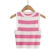 thumbnail image 3 of Dealovy Débardeurs pour Femmes Été Côtelé Court Ajusté Rayé Sans Manches Col Rond T-Shirts, 3 of 4