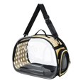 thumbnail image 1 of Esquirla Collapsible Soft Sided Pet Carriers Clear for Puppy Small Medium Dogs Hiking Gold L, 1 of 8