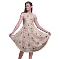 thumbnail image 1 of Bimba Robe Midi Évasée d'Été Décontractée Sans Manches à Imprimé Floral pour Femmes avec Fleurs Roses et Chardonneret Doré - X-Grand, 1 of 6