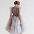 thumbnail image 2 of Splozh Robes d'Été pour Fille, Tout-Petits, Enfants, Bébé Fille, à Volants, Pageant, Fête, Mariage, Robe en Tulle pour Fille, Manches Courtes, Robes de Princesse, Gris, 6-7 Ans, 2 of 3