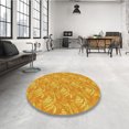 thumbnail image 4 of Ahgly Company Tapis de Zone Carré Transitionnel Néon Orange Lavable en Machine, 5 Pieds Carré, 4 of 7