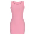 thumbnail image 3 of Pompotops Robe Débardeur Aguichant Sans Manches pour Femmes, Col Ras du Cou, Été, Couleur Unie, Moulante, Extensible, 3 of 7