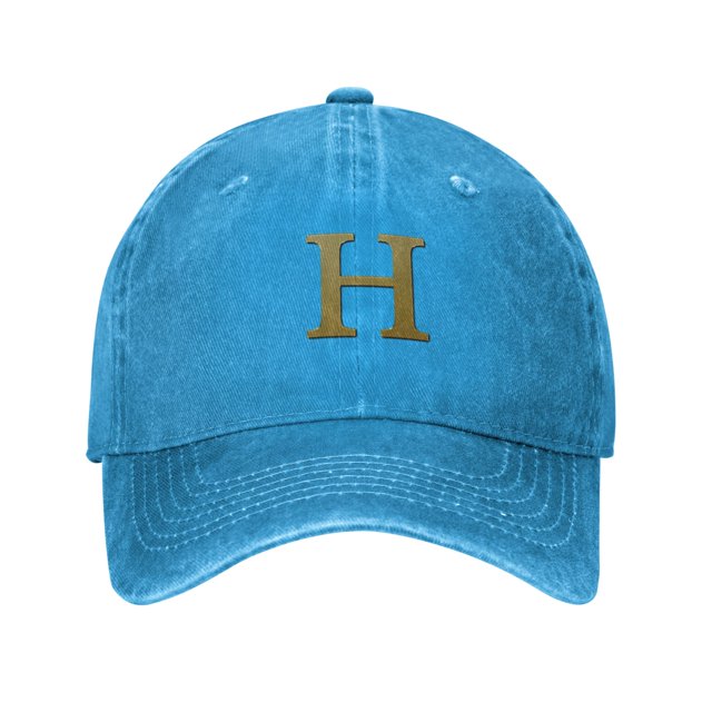 ZICANCN Adjustable Baseball Cap Women, Alphabet H Pattern Hats for Men Adult Washed Cotton Denim Baseball Caps Fashion, Blue