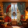 thumbnail image 4 of Hearth & Gear Santa Curtains Home Suitable For Living Rooms Rural Style Winter Scenery Cute Santa Printed Pole Curtains Translucent Travel Window Curtain Shower Curtain Cute Glitter Curtains for, 4 of 4
