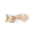 thumbnail image 4 of BLISSFUL STEP Women's Open Toe Ankle Tie Back Block Heels Sandals Beige (Size 9.5), 4 of 7