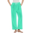 thumbnail image 2 of Pisexur Pantalon de Pyjama pour Femmes Doux Confortable Bas de Détente et de Nuit pour Femmes Vert,P, 2 of 8