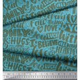 thumbnail image 3 of Soimoi Blue Velvet Fabric Just Love Forever Text Decor Fabric Printed Yard 58 Inch Wide, 3 of 3