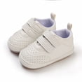 thumbnail image 2 of Spring And Autumn Children Baby Toddler Shoes Boys And Girls Flat Bottom Non Slip Lightweight Comfortable Double Hook Loop Solid Color Simple Style Baby Sneakers White 13/12 M—18 M, 2 of 7