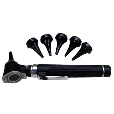 Bawsh Kashsurg Otoscope 2.5v Mini Metal Head with 5 Cannual & AA Handle