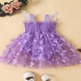 thumbnail image 3 of Robe Tutu en Tulle pour Tout-Petites Filles, Barboteuse, Papillon, Sans Manches, Princesse, Robe de Fête, 3 of 7