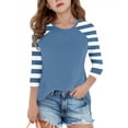 thumbnail image 2 of SERTG T-Shirt Mode Enfant Col Rond Manches 3/4 Imprimé Col Rond pour Été et Printemps 4-15 Ans (Bleu4,13 Ans), 2 of 7