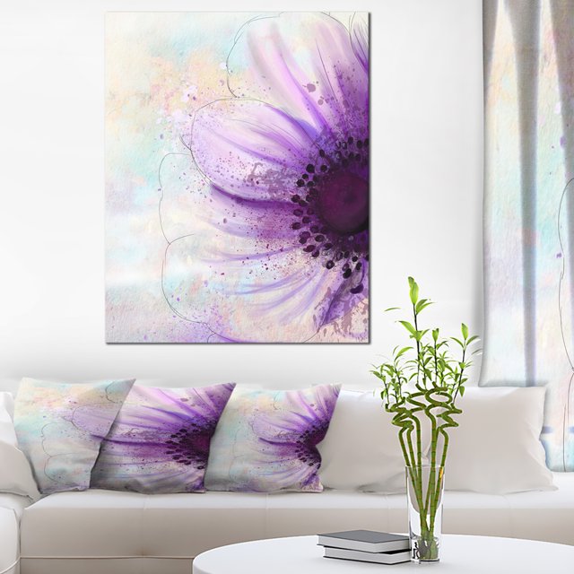 Flower with Large Purple Petals - Flowers Canvas Wall Artwork