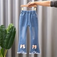 thumbnail image 2 of QIPOPIQ 2-13T Toddler Little Girls Distressed Embroidered Jeans Denim Pants Clearance, 2 of 8